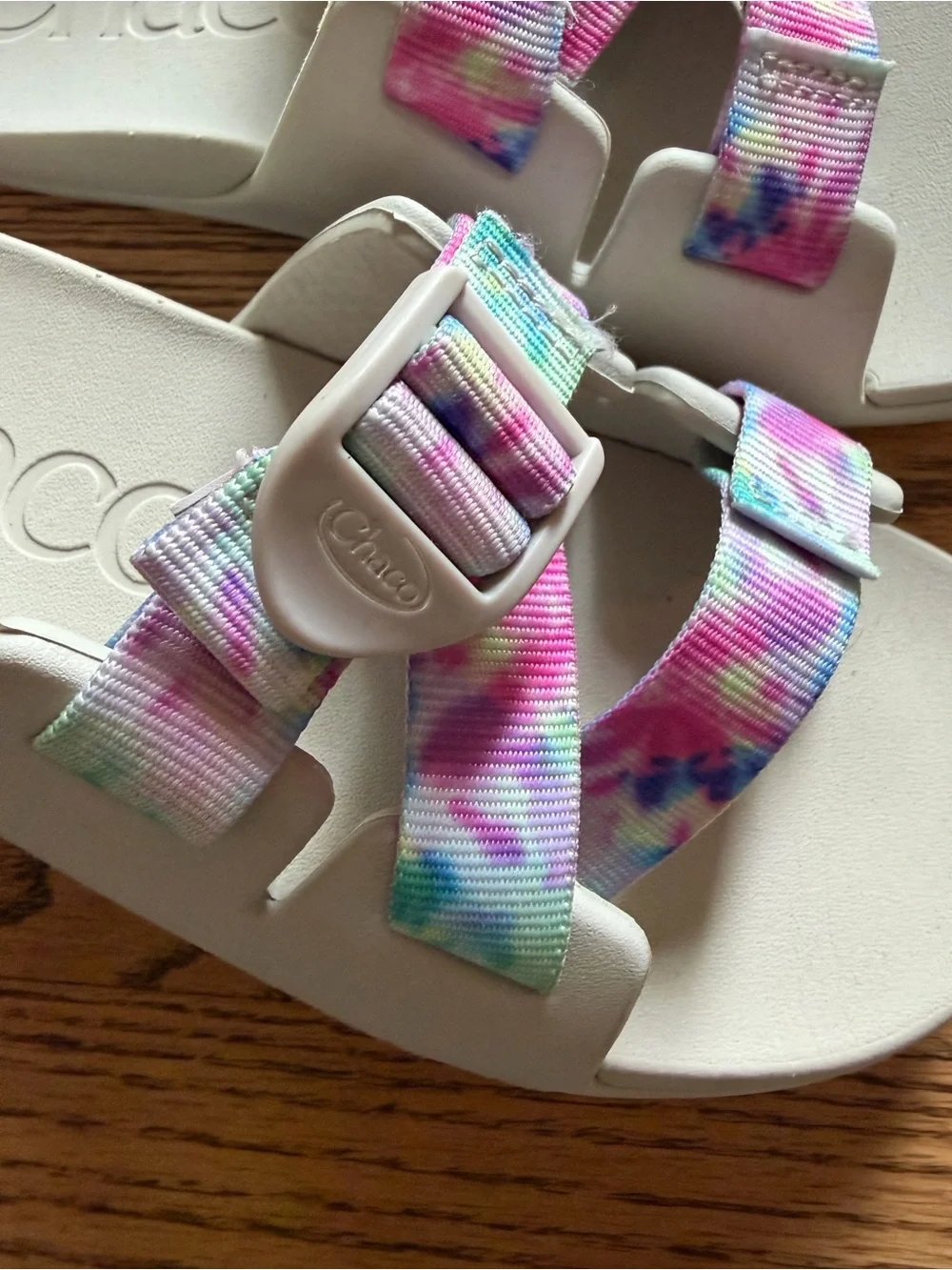 Chaco Kids Chillos Slides Sandals Light Tie Dye